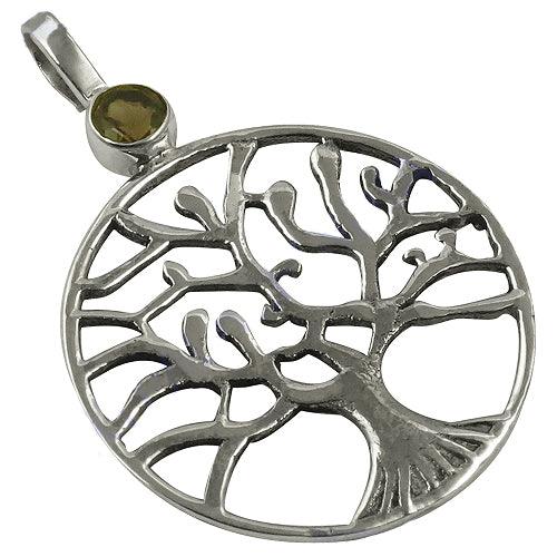 925 Silver Tree Of Life Pendant, Smokey Quartz Silver Pendant Logo Pendant Tree Of Life Pendant