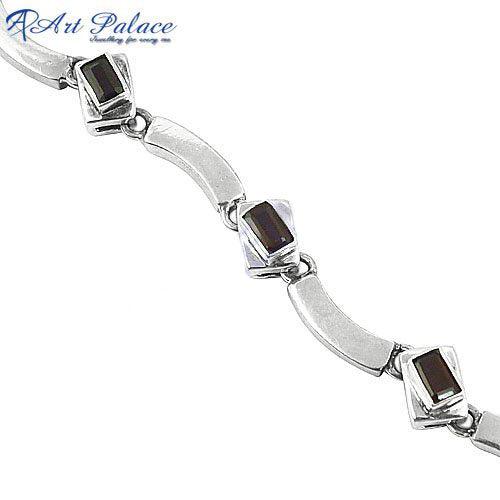 Handmade Designs Garnet Gemstone Silver Bracelet Awesome Bracelet Hand Bracelet