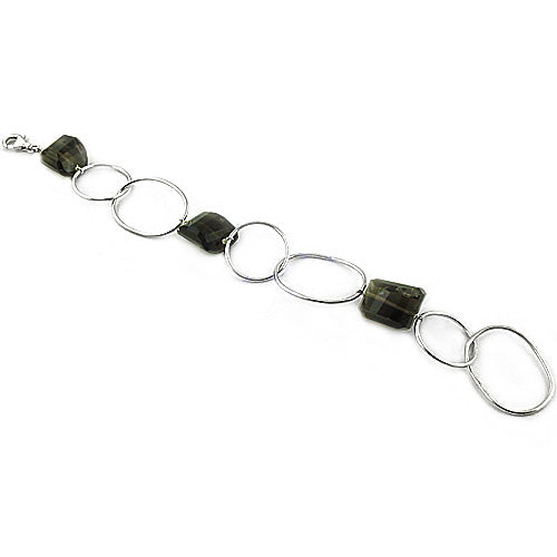 Silver Stone Chain Bracelet | Fashion Jewelry for Women