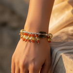 Load image into Gallery viewer, Citrine &amp; Carnelian Bead Bracelet | Sterling Silver | Women's Jewelry
