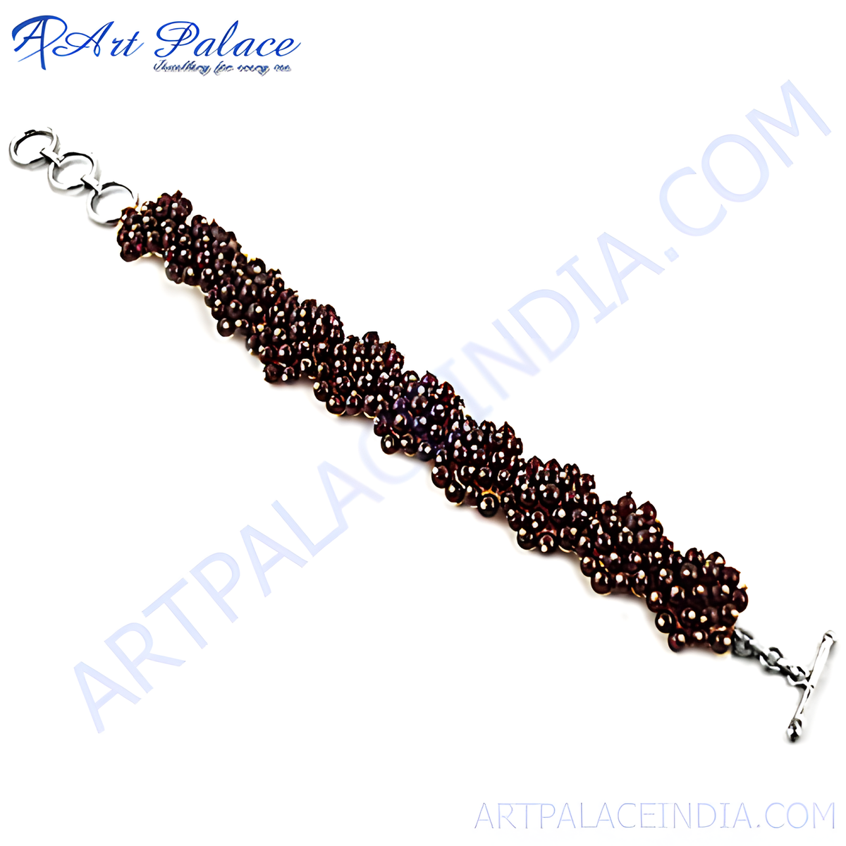 Garnet beaded bracelet with a silver clasp, a stunning piece of jewelry for women