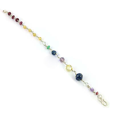 Gemstone Beaded Bracelet | 925 Silver | Chakra Jewelry | Gift