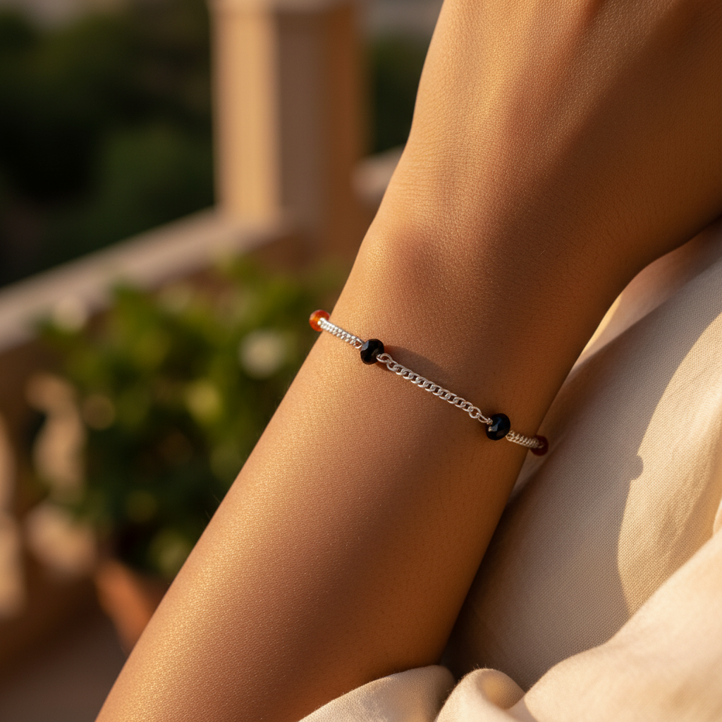 925 Silver Gemstone Anklet for Women | Daily Wear Jewelry