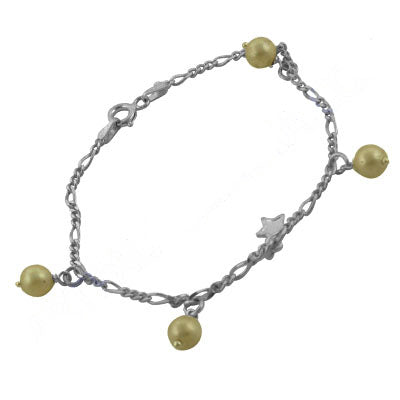 Silver Pearl Charm Bracelet for Women | Silver Jewelry Gift
