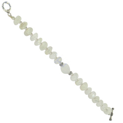 White Gemstone Bead Bracelet | Sterling Silver | Women's Jewelry