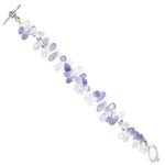 Load image into Gallery viewer, Amethyst &amp; Crystal Bead Bracelet | Sterling Silver | Women's Jewelry
