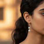 Load image into Gallery viewer, Silver Pearl &amp; Gemstone Drop Earrings for Women | Dangle Jewelry
