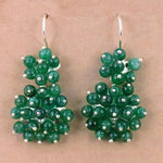 Load image into Gallery viewer, Green Jade Bead Earrings for Women | Silver Dangle Jewelry
