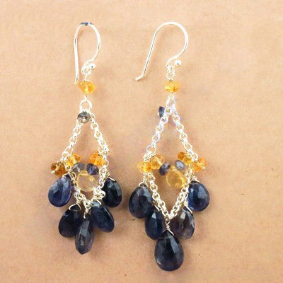 925 Silver Gemstone Chandelier Earrings | Women's Jewelry Gift