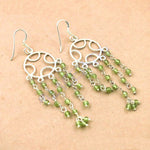 Load image into Gallery viewer, 925 Silver Peridot Dangle Earrings | Green Gemstone Jewelry
