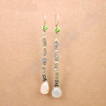 Load image into Gallery viewer, 925 Silver Peridot &amp; Moonstone Drop Earrings | Women's Jewelry
