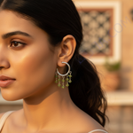 Load image into Gallery viewer, 925 Sterling Silver Peridot Hoop Earrings | Dangle for Women
