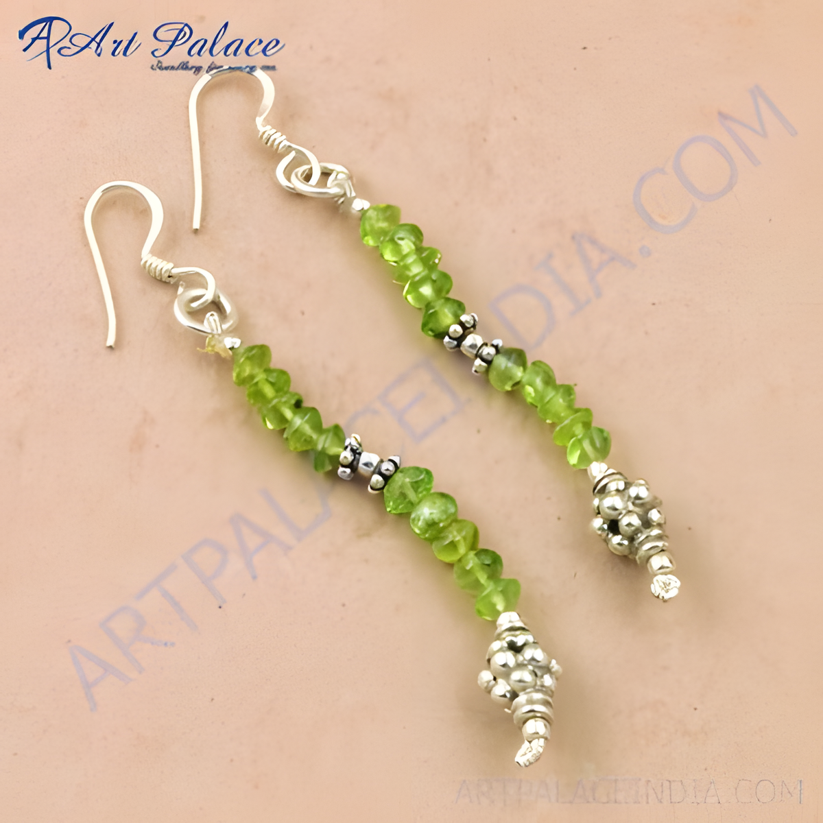 925 sterling silver peridot drop earrings with green gemstones, perfect for gifting and everyday wear