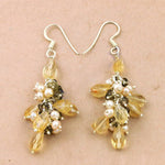 Load image into Gallery viewer, Citrine &amp; Pearl Cluster Drop Earrings | 925 Silver Jewelry
