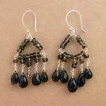 Load image into Gallery viewer, Smoky Quartz Teardrop Chandelier Earrings | Sterling Silver
