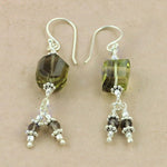 Load image into Gallery viewer, 925 Silver Green Gemstone Earrings for Women | Dangle Jewelry
