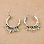 Load image into Gallery viewer, 925 Silver Moonstone Hoop Earrings | Women's Dangle Jewelry
