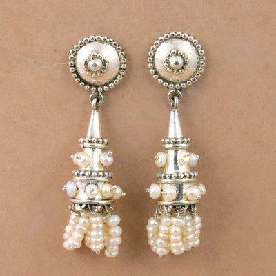 925 Silver Tassel Pearl Earrings for Women | Dangle Earrings