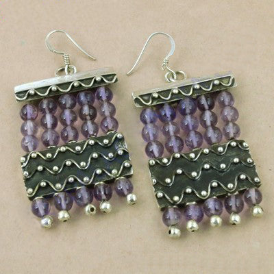 925 Silver Amethyst Drop Earrings | Women's Dangle Jewelry