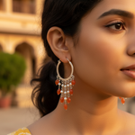 Load image into Gallery viewer, 925 Silver Orange Bead Drop Earrings | Women's Fashion Jewelry
