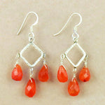 Load image into Gallery viewer, 925 Silver Red Carnelian Drop Earrings for Women | Dangle
