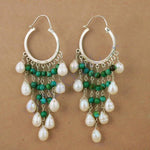 Load image into Gallery viewer, 925 Silver Pearl &amp; Turquoise Dangle Earrings | Women's Jewelry
