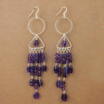 Load image into Gallery viewer, 925 Silver Amethyst Drop Earrings for Women | Gemstone Jewelry
