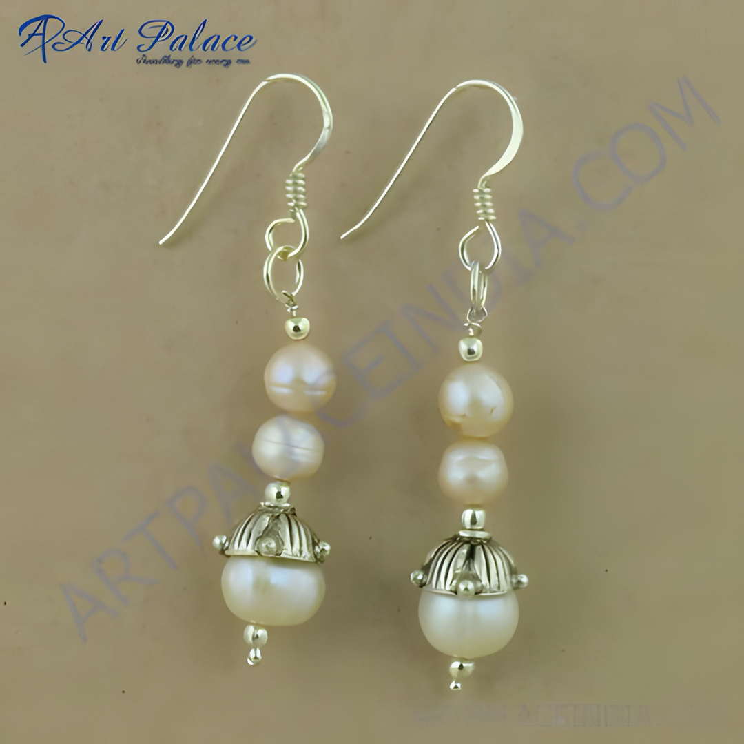 925 Silver Pearl Drop Earrings for Women | Dangle Earrings