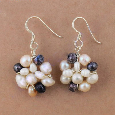 Freshwater Pearl Cluster Earrings | Sterling Silver | Women's Jewelry