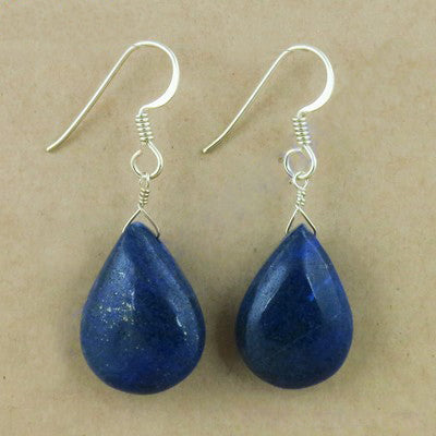 925 Silver Lapis Lazuli Teardrop Earrings for Women