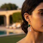 Load image into Gallery viewer, 925 Silver Rose Quartz &amp; Green Onyx Earrings for Women
