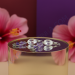 Load image into Gallery viewer, Silver Amethyst &amp; Crystal Dangle Earrings for Women | Gift
