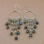 Load image into Gallery viewer, 925 Silver Pearl &amp; Labradorite Chandelier Earrings | Women's Jewelry

