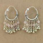 Load image into Gallery viewer, 925 Silver Rose Quartz Earrings for Women | Dangle Earrings
