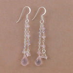 Load image into Gallery viewer, 925 Silver Rose Quartz Dangle Earrings for Women | Gift
