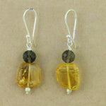 Load image into Gallery viewer, 925 Silver Citrine &amp; Smoky Quartz Earrings | For Women
