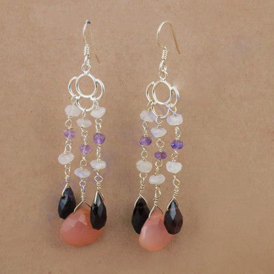 925 Silver Multi-Stone Dangle Earrings for Women | Gift Jewelry