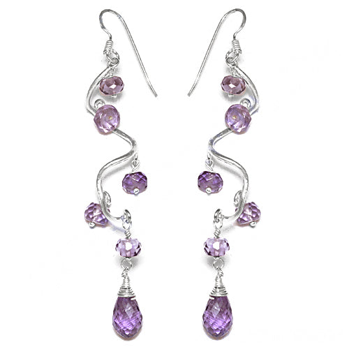 925 Silver Amethyst Drop Earrings | Women's Dangle Jewelry