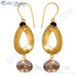 Load image into Gallery viewer, gold plating teardrop dangle earrings with amethyst gemstones, perfect for a sophisticated look.
