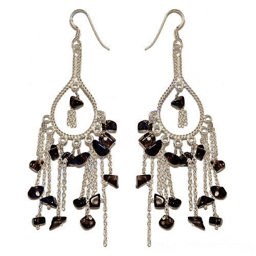925 Silver Smoky Quartz Dangle Earrings | Women's Fashion Jewelry