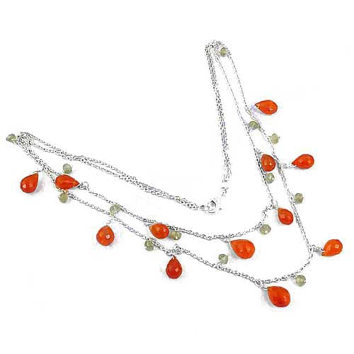 925 Silver Carnelian Necklace for Women | Gemstone Jewelry