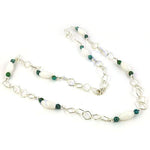 Load image into Gallery viewer, 925 Silver White Stone &amp; Emerald Necklace for Women
