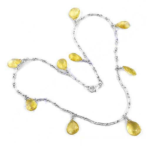 925 Silver Citrine Gemstone Necklace for Women | Gift Jewelry