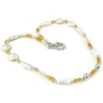 Load image into Gallery viewer, Pearl &amp; Citrine Gemstone Necklace | Sterling Silver Necklace for Women
