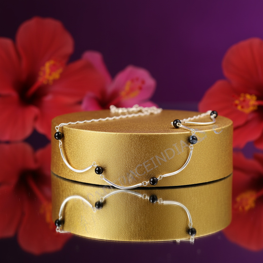 925 Silver Black Gemstone Necklace for Women | Elegant Jewelry