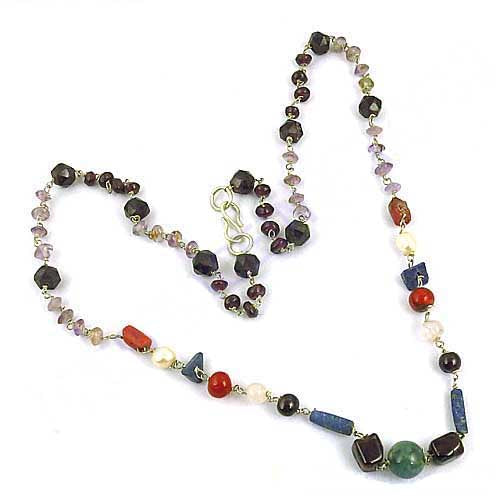Gemstone Beaded Necklace | Colorful Semi-Precious Stone Necklace
