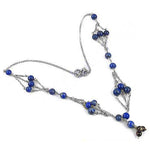 Load image into Gallery viewer, Silver Lapis Lazuli Necklace for Women | Beaded Jewelry
