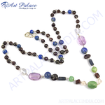 Load image into Gallery viewer, Gemstone beaded necklace featuring a variety of semi-precious stones including garnet, lapis lazuli and amethyst, for women.
