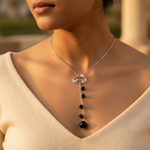 Load image into Gallery viewer, 925 Silver Bird Pendant Necklace | Black Onyx Jewelry for Women
