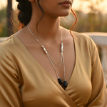 Load image into Gallery viewer, 925 Silver Onyx Drop Pendant Necklace for Women | Gift Jewelry
